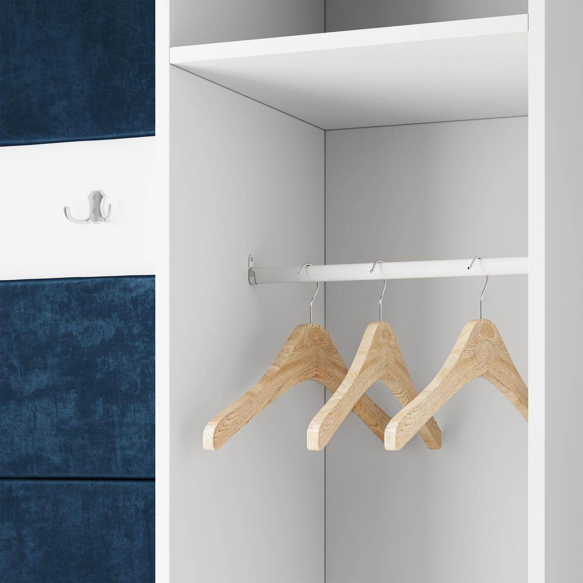GARDEROBENSCHRANK VIRA 95/181/51 cm Modern Garderobe-Set Eiche Lefkas - Blau/Eichefarben, Holzwerkstoff (95/181/51cm) - MASSENO