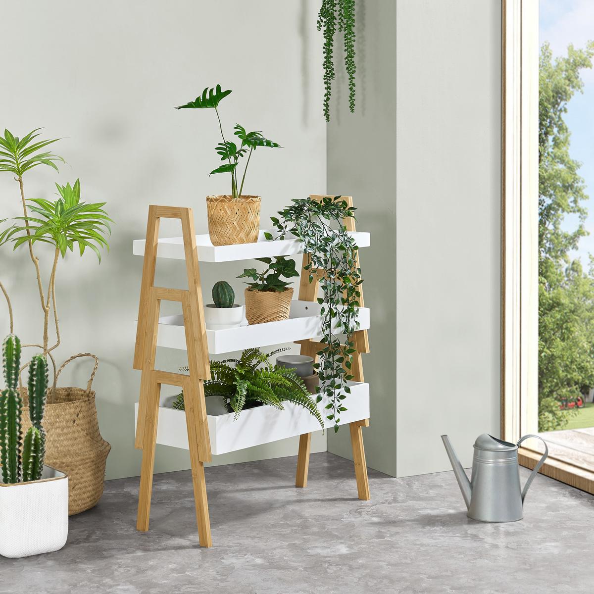STAPELREGAL Hitra - Naturfarben/Weiß, Holz (65/85/30cm) - [en.casa]