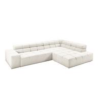 ECKSOFA NEVADA Weiß Cord - Schwarz/Weiß, Kunststoff/Textil (319/215cm) - KAWOLA