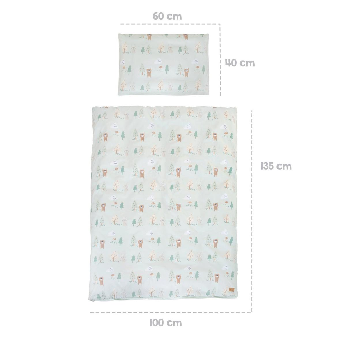 BABYBETTWÄSCHE Woodland Buddies - 100 x 135 cm - Grün, Textil (100/135cm) - Roba