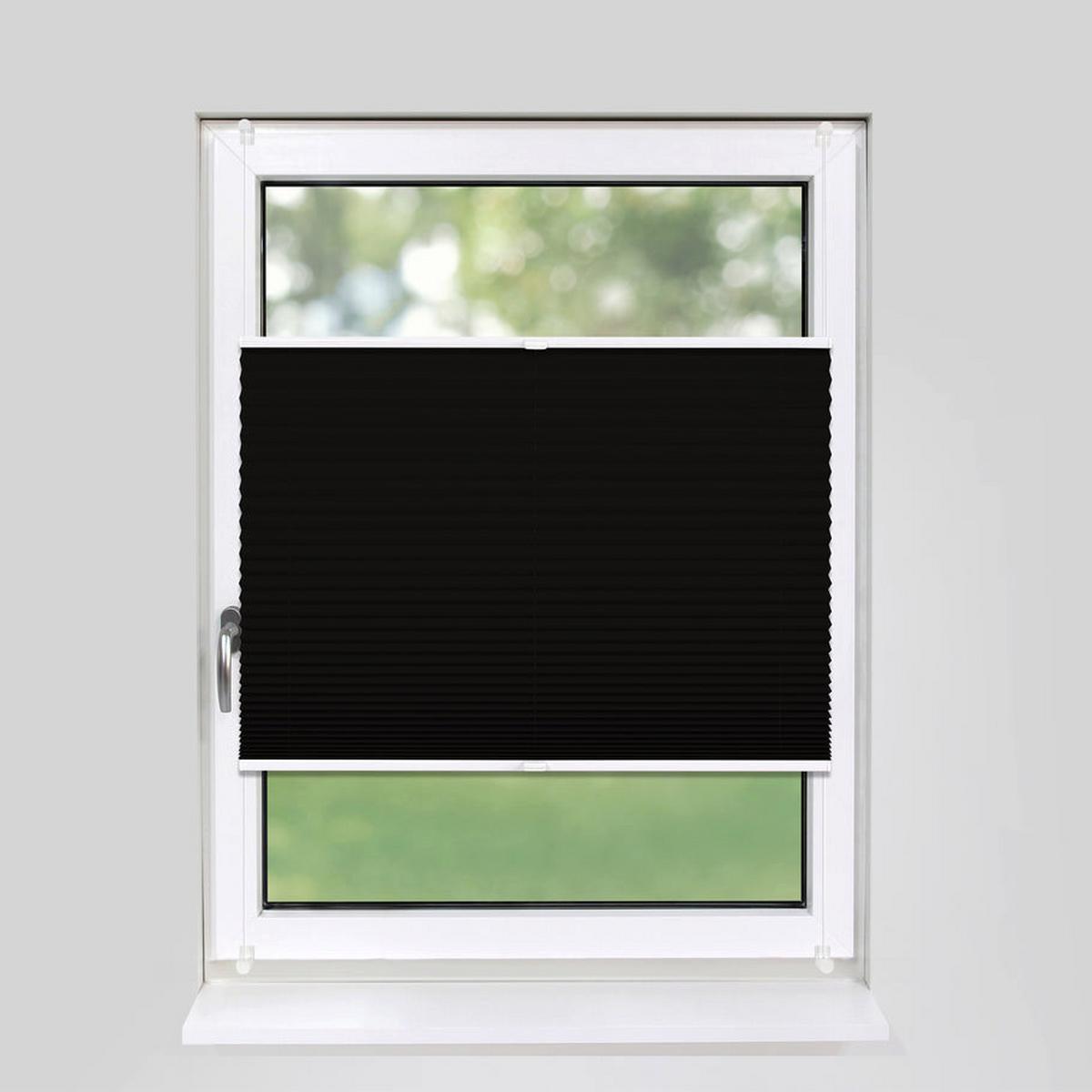 PLISSEE Basic 80 x 150cm Klemmfix ohne Bohren - Schwarz, Textil (80/150cm) - Deco-Raum