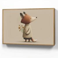 NACHTTISCHLAMPE MIT AKKU Fuchs - Gelbe Blumen - Minimalistisch 100x70 cm - Taupe, Holzwerkstoff (8/100/70cm) - OnlyWow