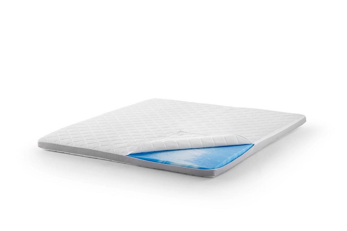 TOPPER KARO-KLIMA GEL-SCHAUM SOLO Weiß - Weiß, Textil (180/200cm) - KAWOLA