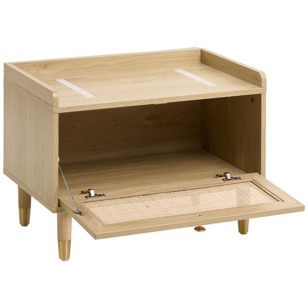 SCHUHBANK Hellbraun Forster - Hellbraun, Holzwerkstoff (60/45/35cm) - Beliani