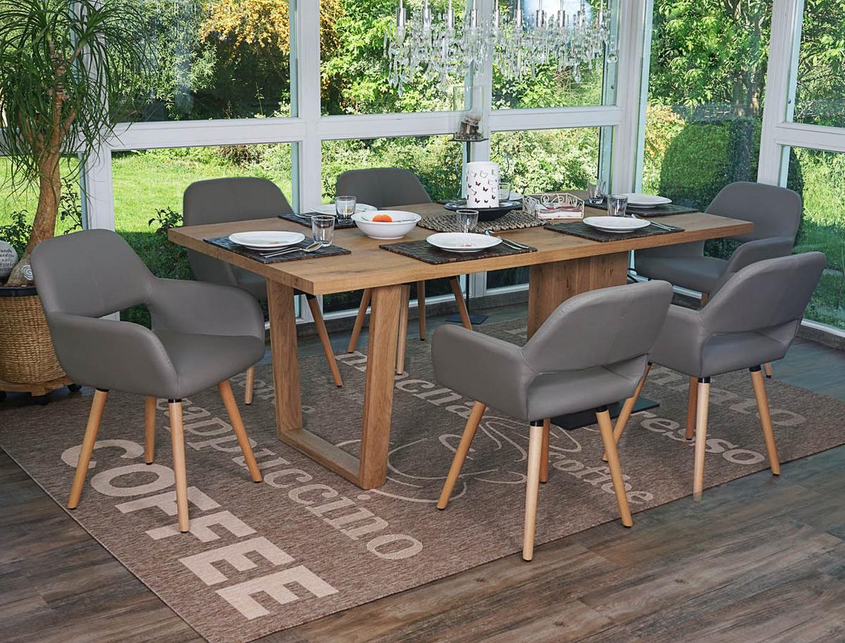 ESSZIMMERSTUHL taupe 6er-Set - Taupe, Textil (56/78/57cm) - MCW
