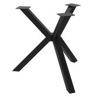 TISCHBEINE Metall Schwarz Ø94,5 x 73 cm X-Form 3-beinig aus Stahl - Schwarz, Metall (94.5/73/94.5cm) - ML-DESIGN