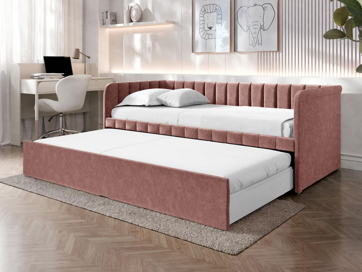JUGENDBETT Nube - Schwarz/Rosa, Holz/Kunststoff (90/200cm) - MIRJAN24