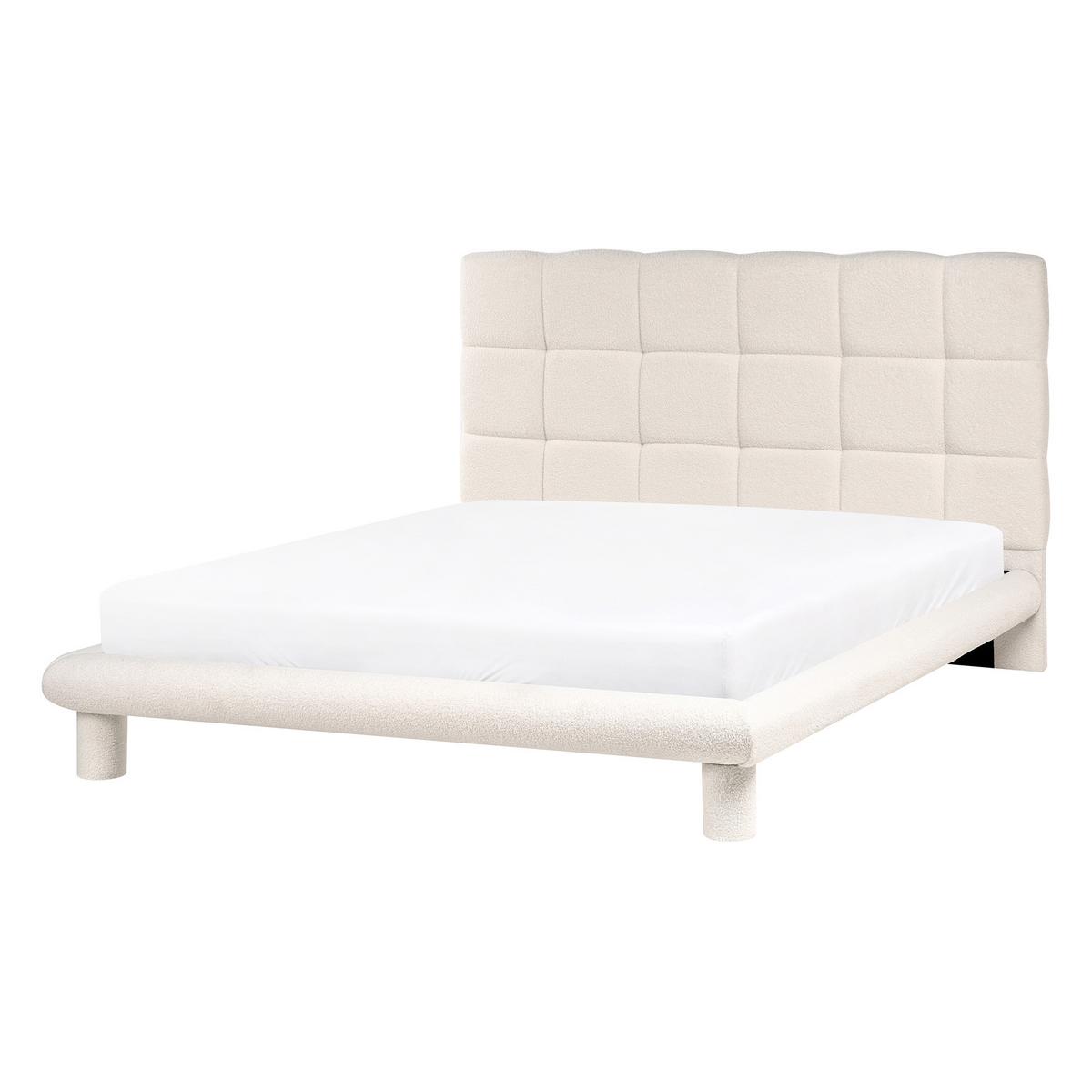 BETT mit Lattenrost 140/200 cm Cremeweiß Cressat - Weiß, Textil (140/200cm) - Beliani