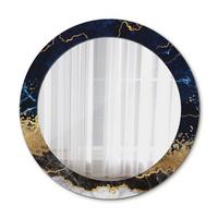 SPIEGEL Ø70 cm Rund mit Aufdruck - Goldfarben/Dunkelblau, Glas (70/70/0.4cm) - TULUP