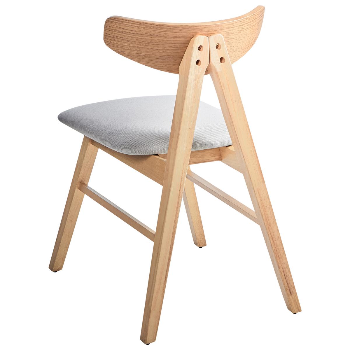 ESSZIMMERSTUHL 2er-Set Hellgrau Lacota - Hellgrau/Braun, Holz (50/77/58cm) - Beliani