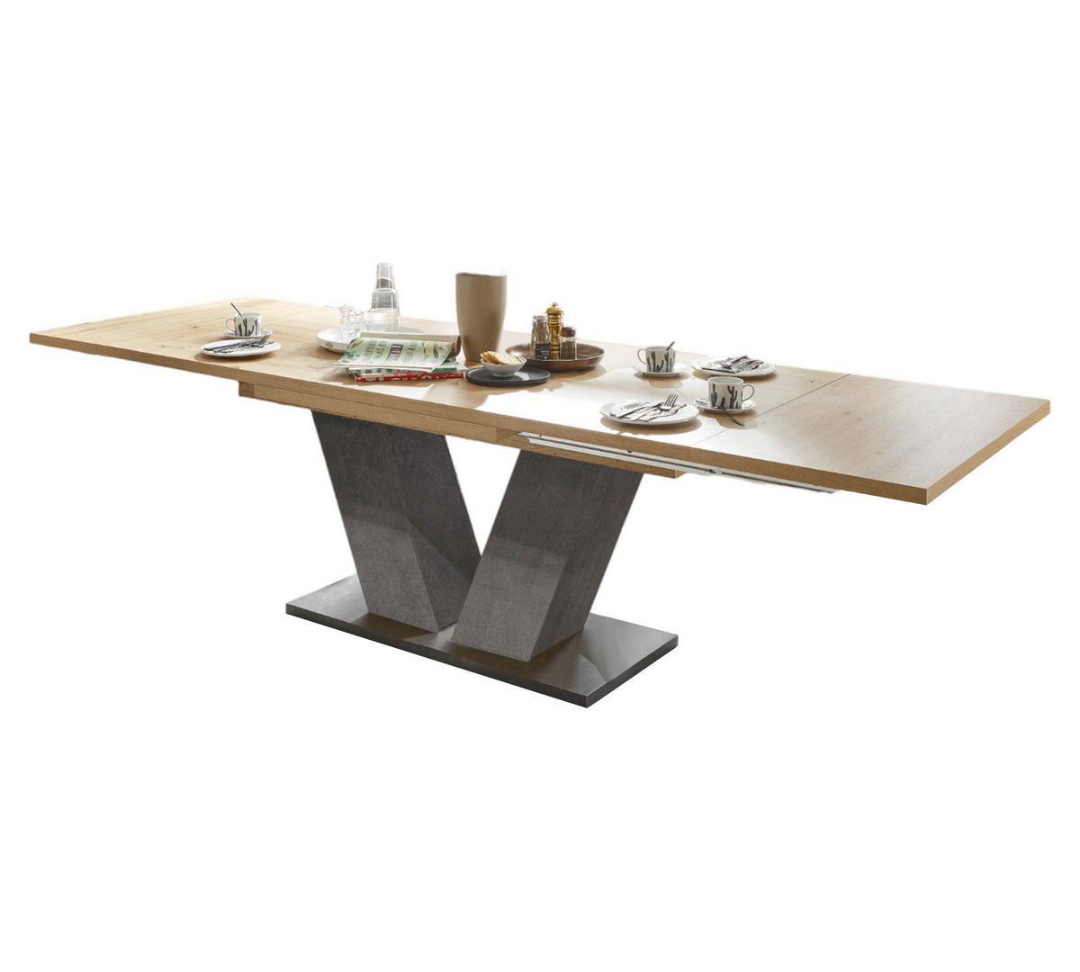 ESSTISCH ausziehbar Elena 180x90x76 Graphit/Asteiche - Graubraun, Holzwerkstoff (180/90/76cm) - 58aufmkessel