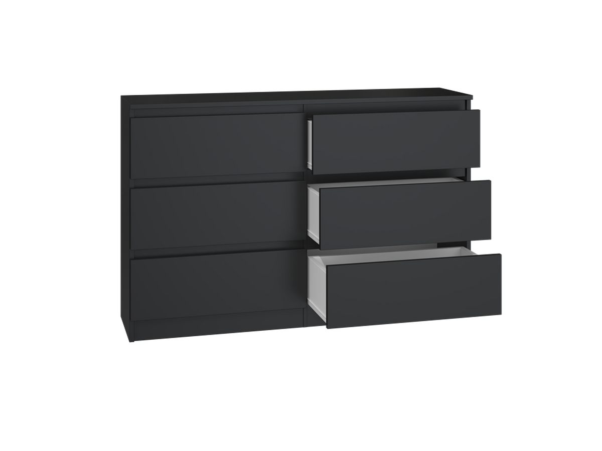 KOMMODE Schwarz 120/75/30 - Schwarz, Holzwerkstoff (120/75/30cm) - RAUMHIRSCH FURNITURE