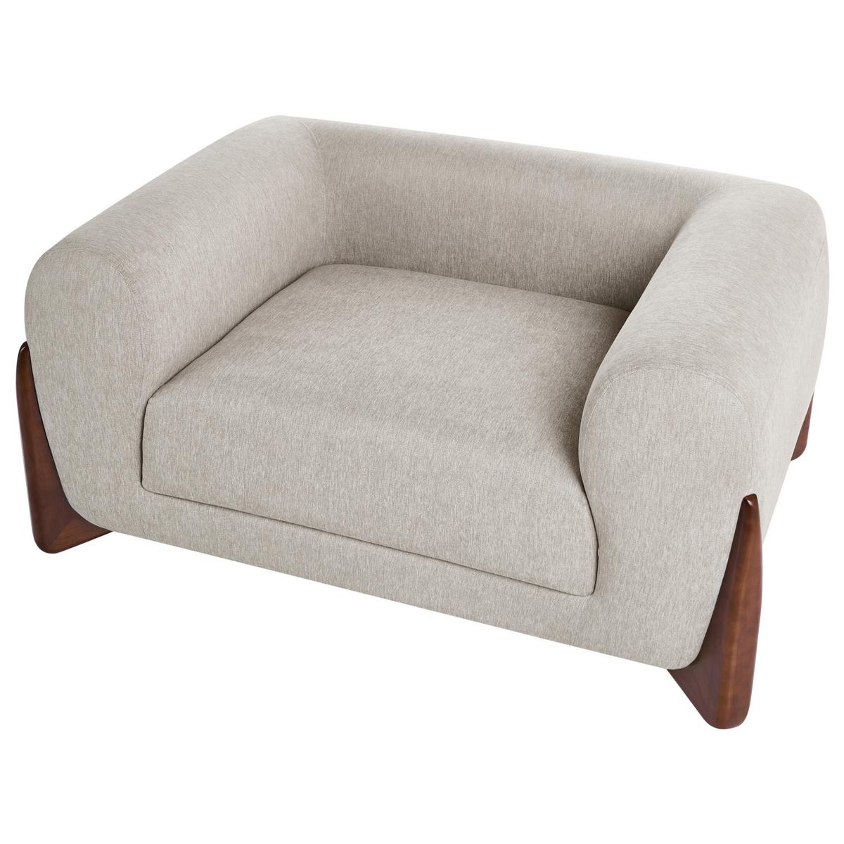 SESSEL Taupe Vinliden - Taupe, Textil (118/62/87cm) - Beliani