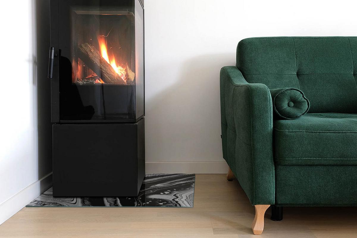 GLASPLATTE für Kamin 60x40 cm - Multicolor, Glas (60/40/0.4cm) - TULUP