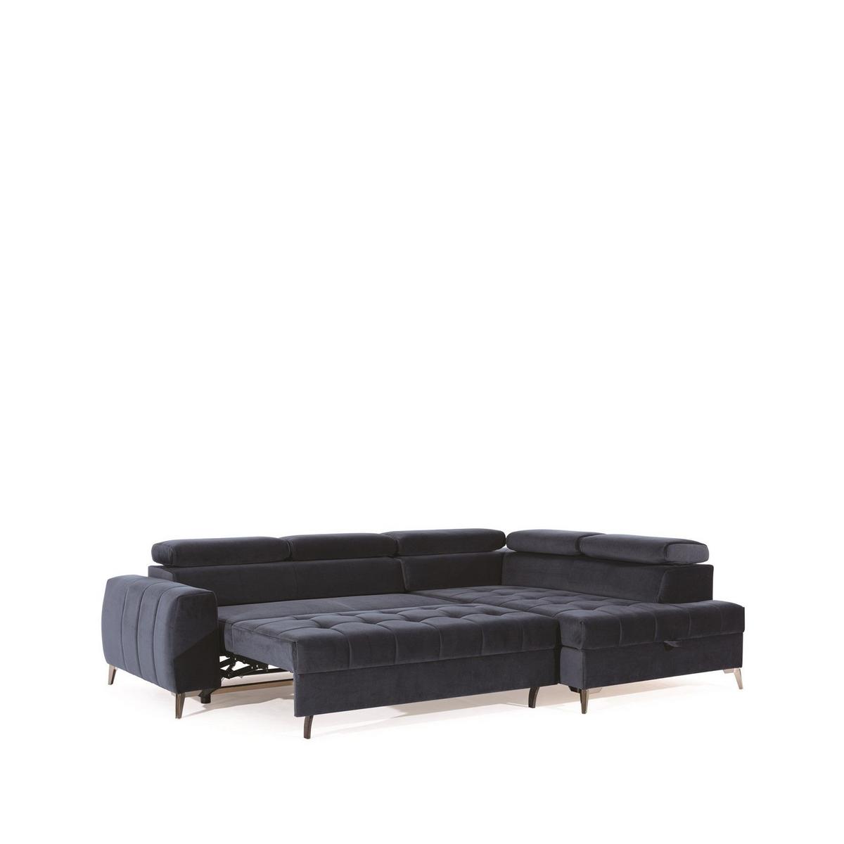 ECKSOFA Schlafsofa Agnesa In Salvador - Hellgrau, Holzwerkstoff/Textil (275/200cm) - Fun Möbel