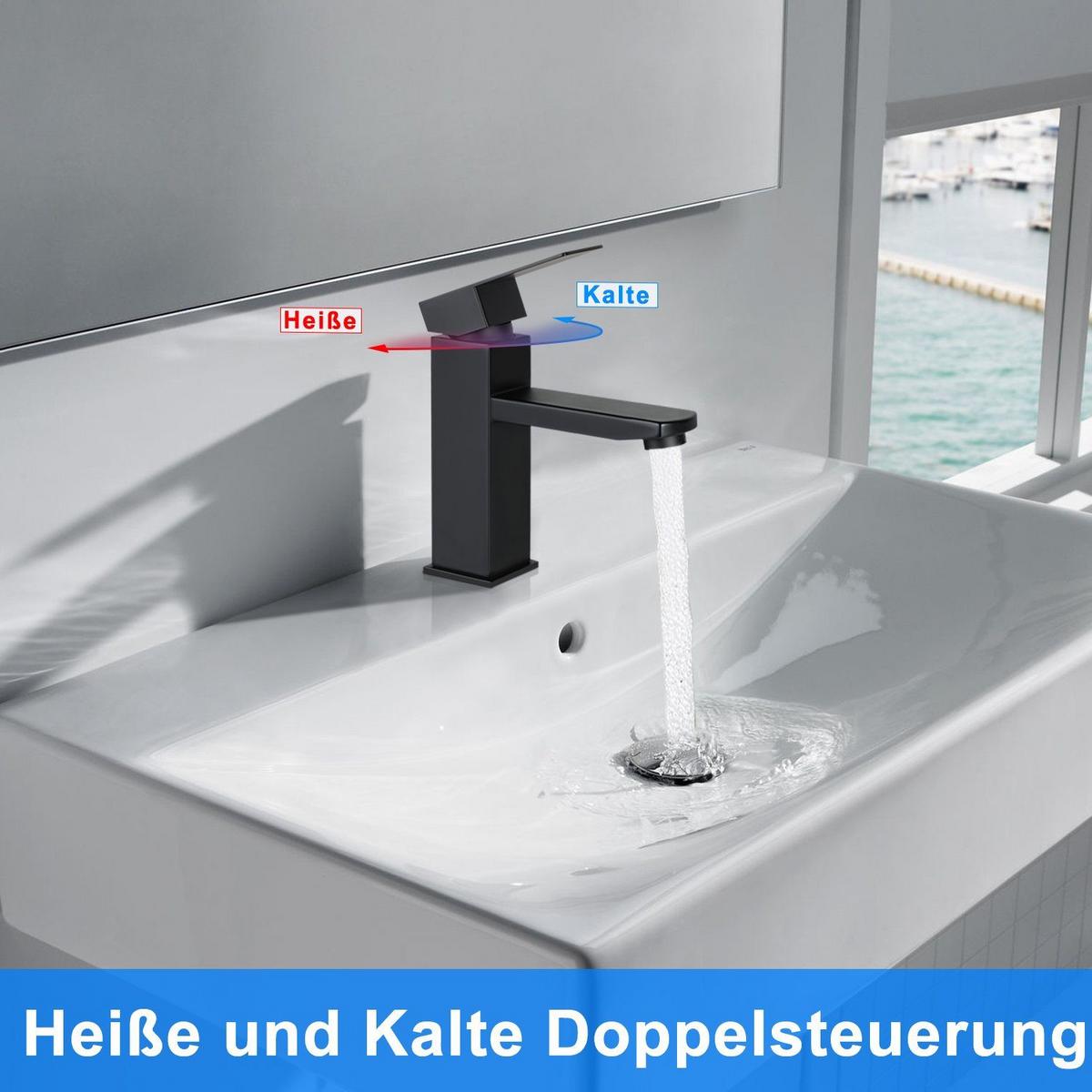WASCHTISCHARMATUR RYRN 4/11.3/18.7 cm - Schwarz, Metall (11.3/18.7/4cm) - ZMH