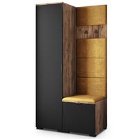 GARDEROBENSCHRANK LORI 95/181/51 cm Modern Garderobe-Set Eiche Lefkas - Eichefarben/Gelb, Holzwerkstoff (95/181/51cm) - MASSENO