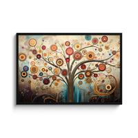 POSTER MIT RAHMENGERAHMTES BILD Baum - Baum des Lebens - Farbe 120x80 cm - Braun, Papier (120/80cm) - MuchoWow