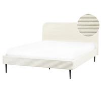 POLSTERBETT mit Lattenrost 160x200 cm Weiß Flayat - Creme, Textil (160/200cm) - Beliani