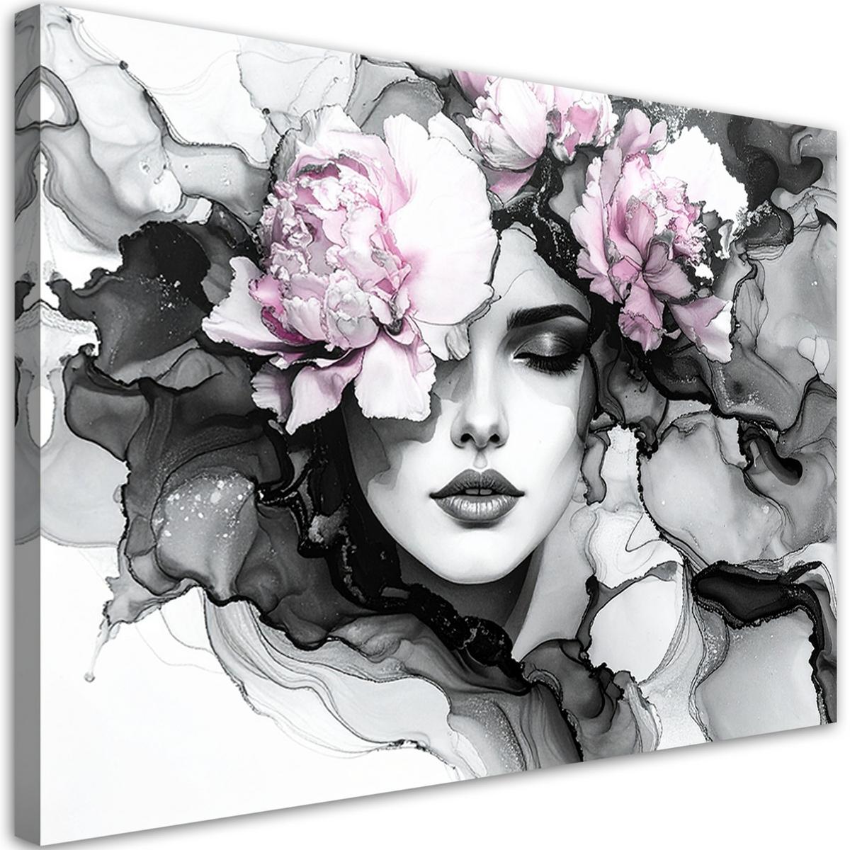 Feeby LEINWANDBILD Frau mit Blumen auf dem Kopf 90x60cm online kaufen ➤ mömax