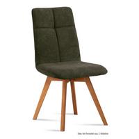ESSZIMMERSTUHL (2er-Set) Dimut 47x92x60 Eiche geölt/Khaki - Dunkelgrün/Eichefarben, Kunststoff (60/92/47cm) - 58aufmkessel