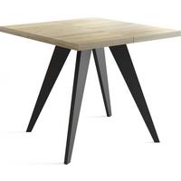 ESSTISCH Quadro quadratischer ausziehbarer, Sonoma Eiche 100-200/100/76 cm - Schwarz/Sonoma Eiche, Holz/Holzwerkstoff (100/200/76cm) - WFL GROUP