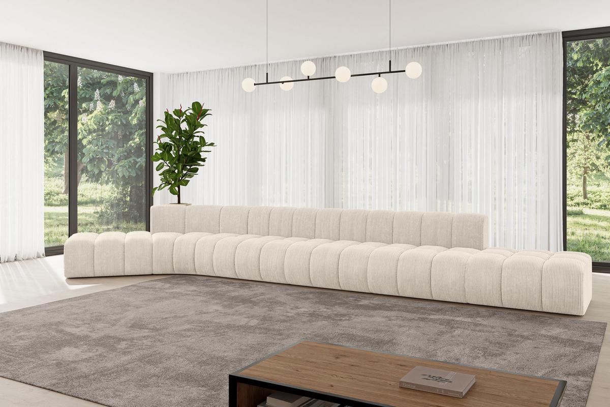 ECKSOFA modulares Sofa Solven-L3 - 562x174x70 cm Beige - Beige, Holzwerkstoff/Textil (562/174cm) - ALTDECOR