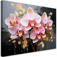 LEINWANDBILD Blumen 60x40cm - Rosa, Textil (60/40cm) - Feeby