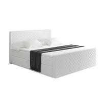 BOXBETT mit Matratze und Lattenrost - VEXA-Z - 160x200 - Weiß Kunstleder - Weiß, Holzwerkstoff (160/200cm) - ALTDECOR