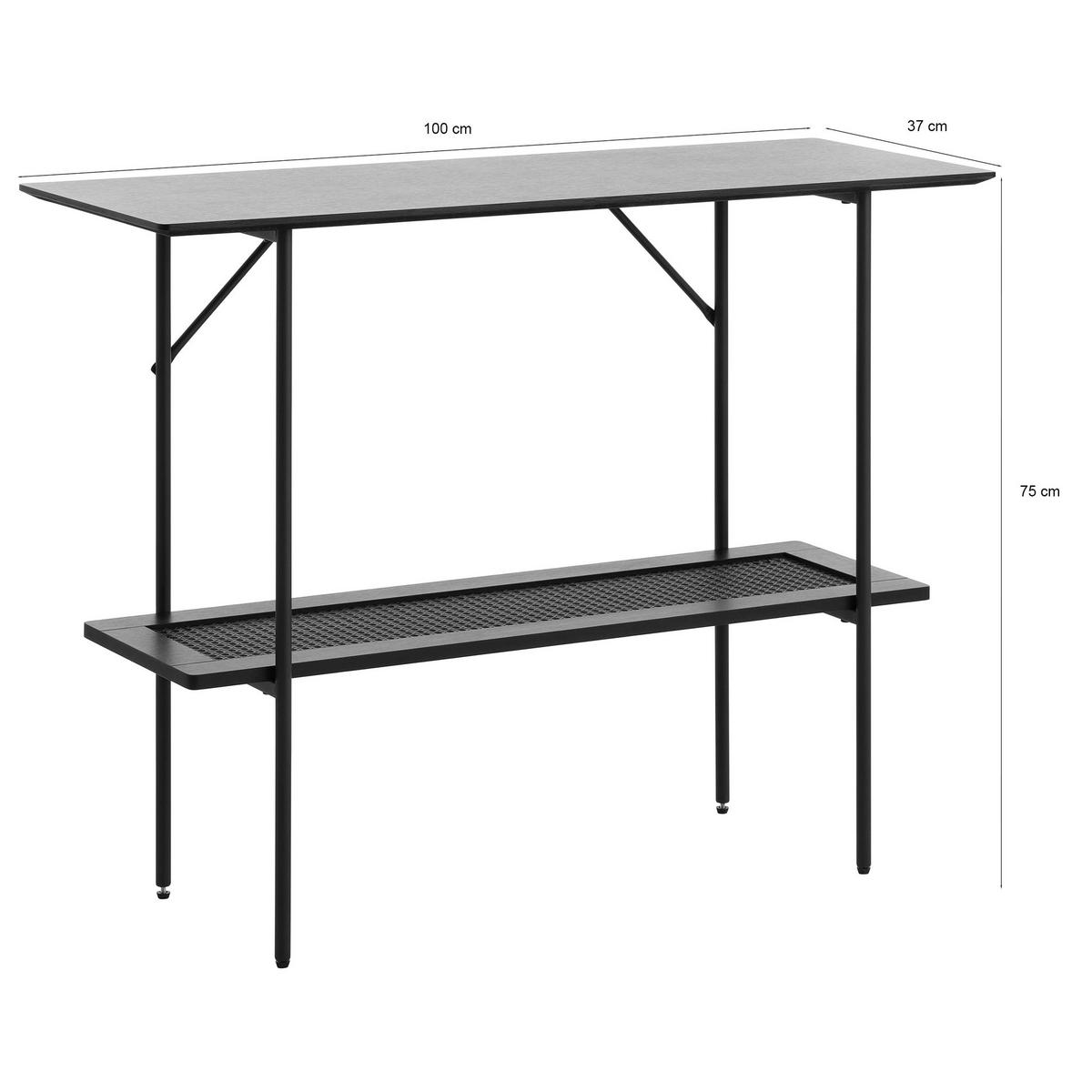 SCHMINKTISCH Mogest 100 cm - Beige/Schwarz, Holzwerkstoff/Metall (100/75/37cm) - Selsey