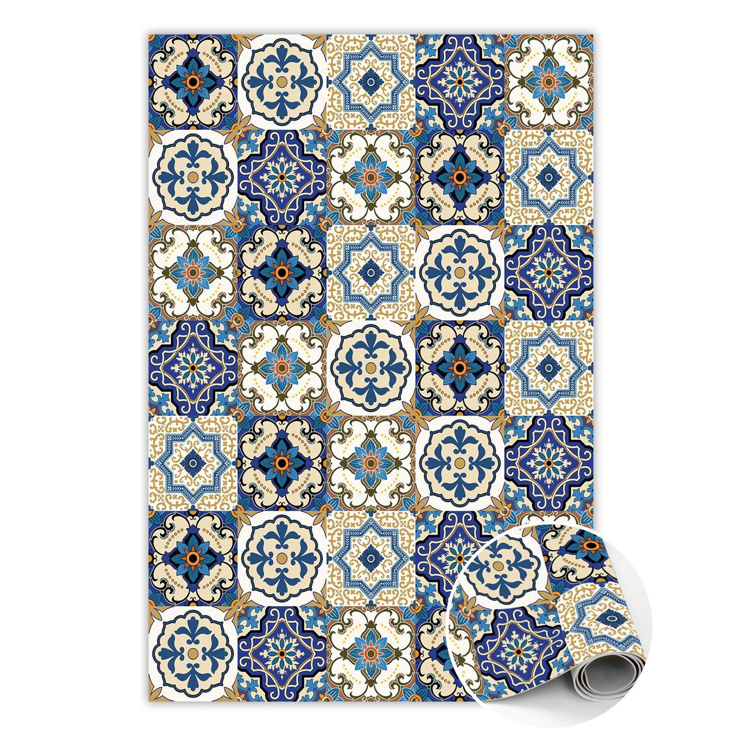 VINYL TEPPICH 100x150 cm Portugiesische Kacheln - Blau, Kunststoff (100/150cm) - TULUP
