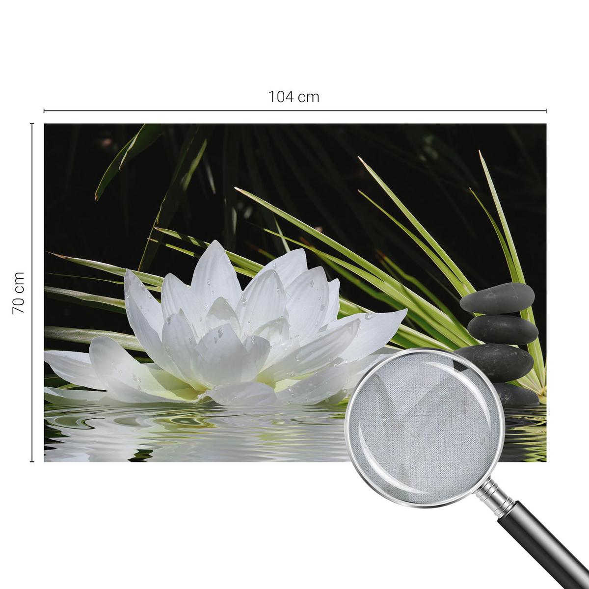 FOTOTAPETE 104x70 cm - Lilienmeditation - Weiß, Textil (104/70cm) - Wallfluent