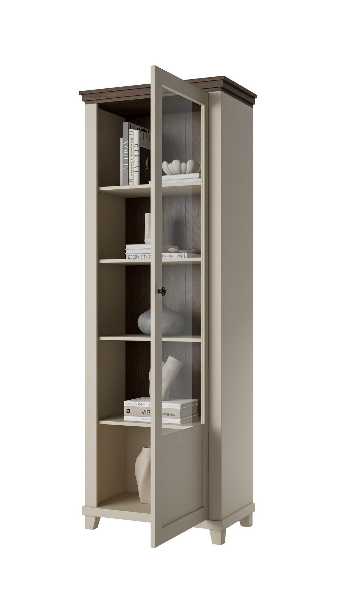 VITRINE EVANDRO 200 / 71 cm in Beige - Beige, Holzwerkstoff (71/200/42cm) - MASSENO