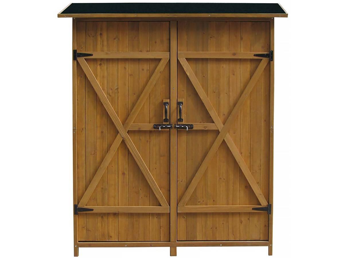 GARTENSCHRANK - GARTENTRUHE espacio Naturelles Holz - Braun, Holz (33.5/152.5/140cm) - Habitat Garten