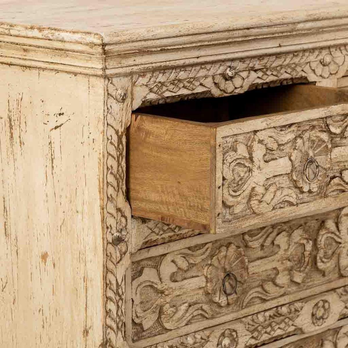 KOMMODE aus Holz, weiß, 100x43x95cm - Beige, Holz (100/95/43cm) - Wanderlust