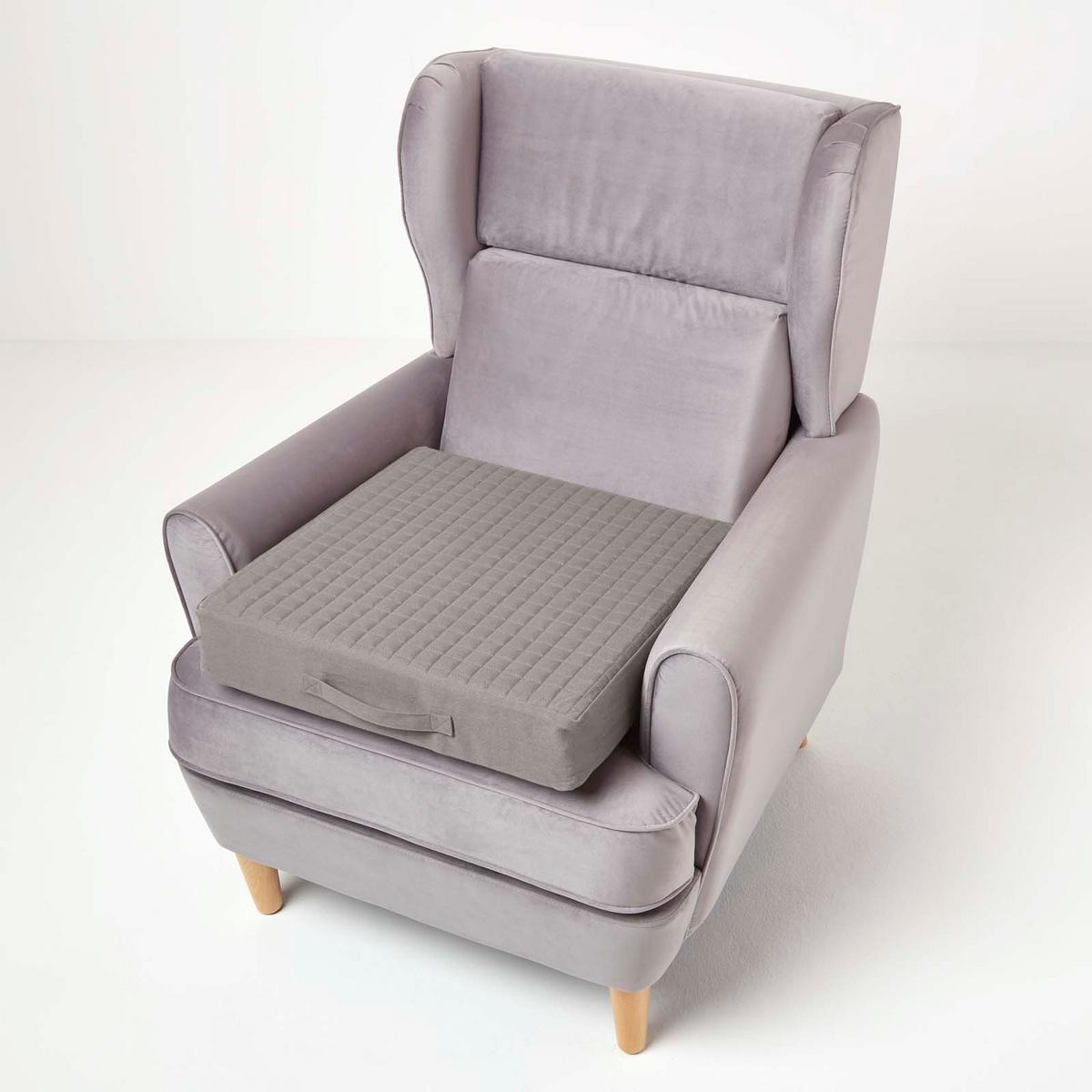 SITZKISSEN orthopädisch 50/50/10 cm – Sesselkissen grau - Grau, Textil (50/50/10cm) - Homescapes