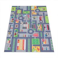 KINDERTEPPICH Waschbar, mit Dorf‑ und Bauernhofplan‑Muster, Grau, 240 x 340 cm - Grau, Textil (340/240cm) - KADIMA DESIGN
