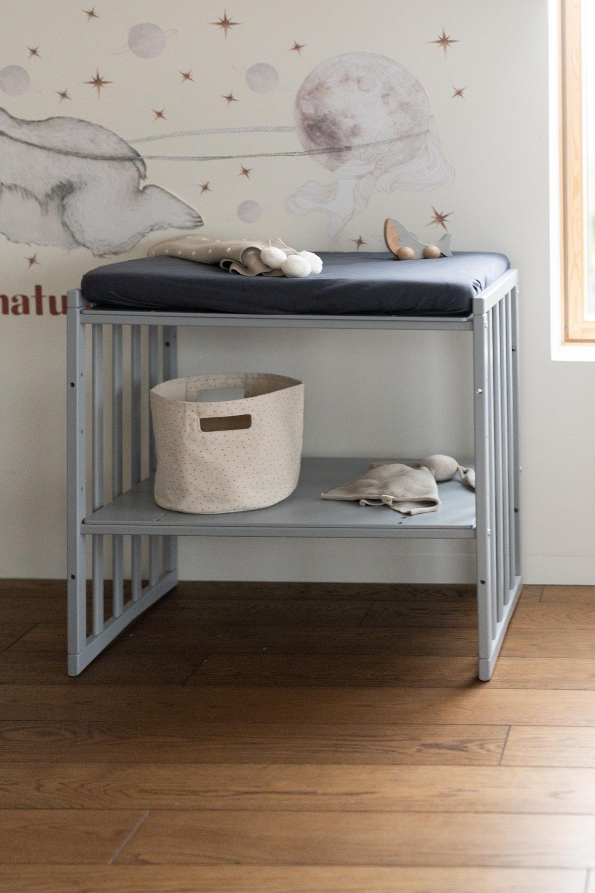 BABY Spannbettlaken Regal 7in1 - Graphitfarben, Textil (50/73cm) - waldin