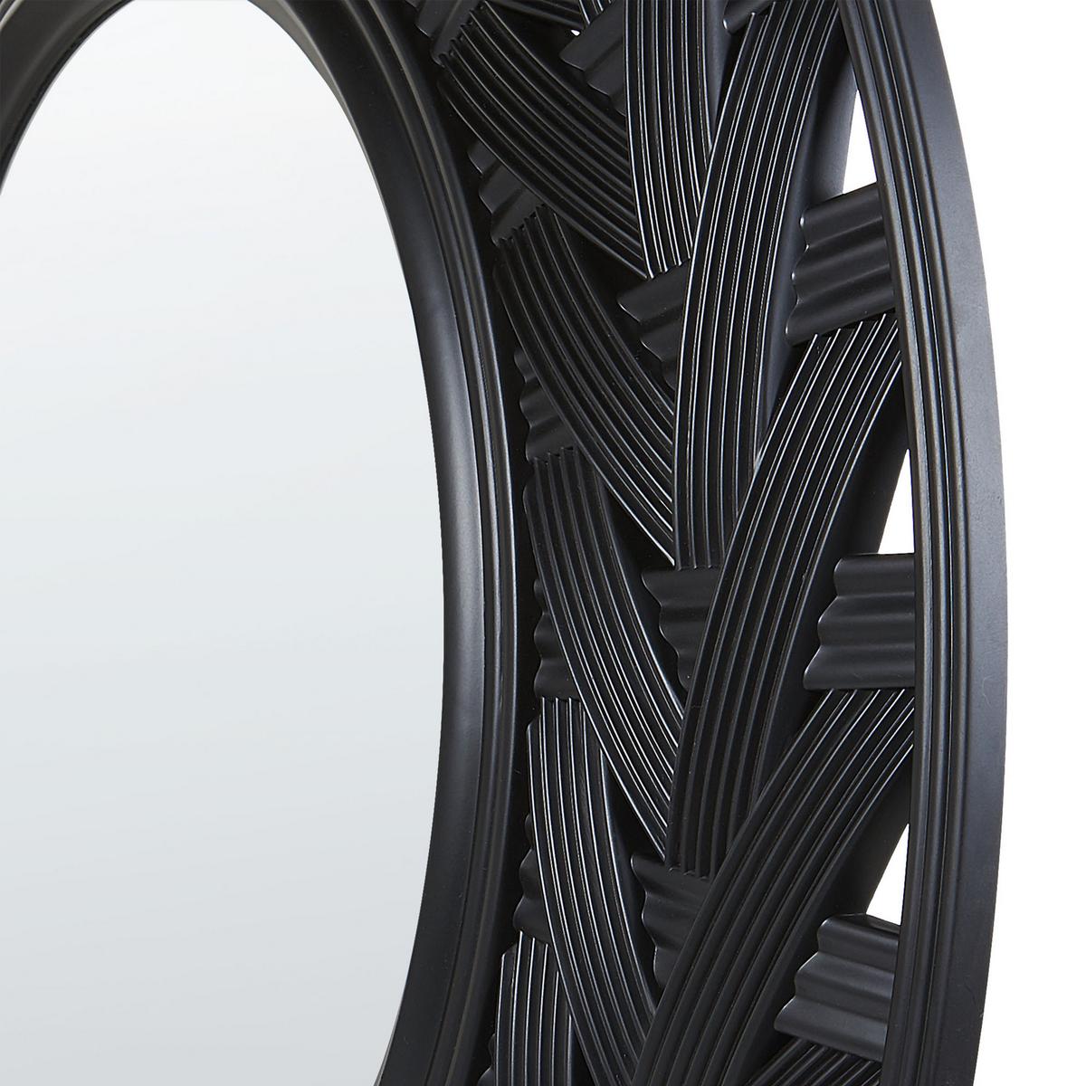WANDSPIEGEL schwarz rund 60 cm Tierga - Schwarz, Kunststoff (60/60/6cm) - Beliani