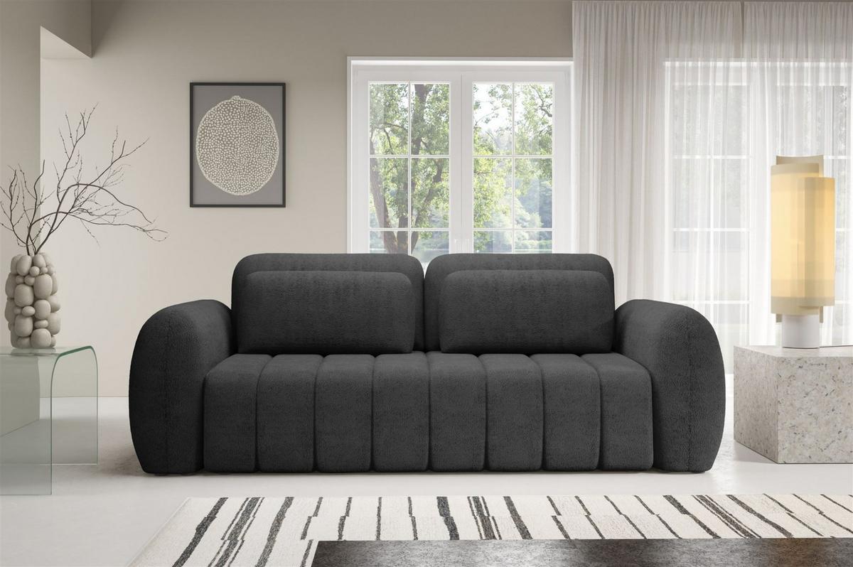 SCHLAFSOFA Caria - Anthrazit, Holzwerkstoff/Textil (266/95/110cm) - Fun Möbel