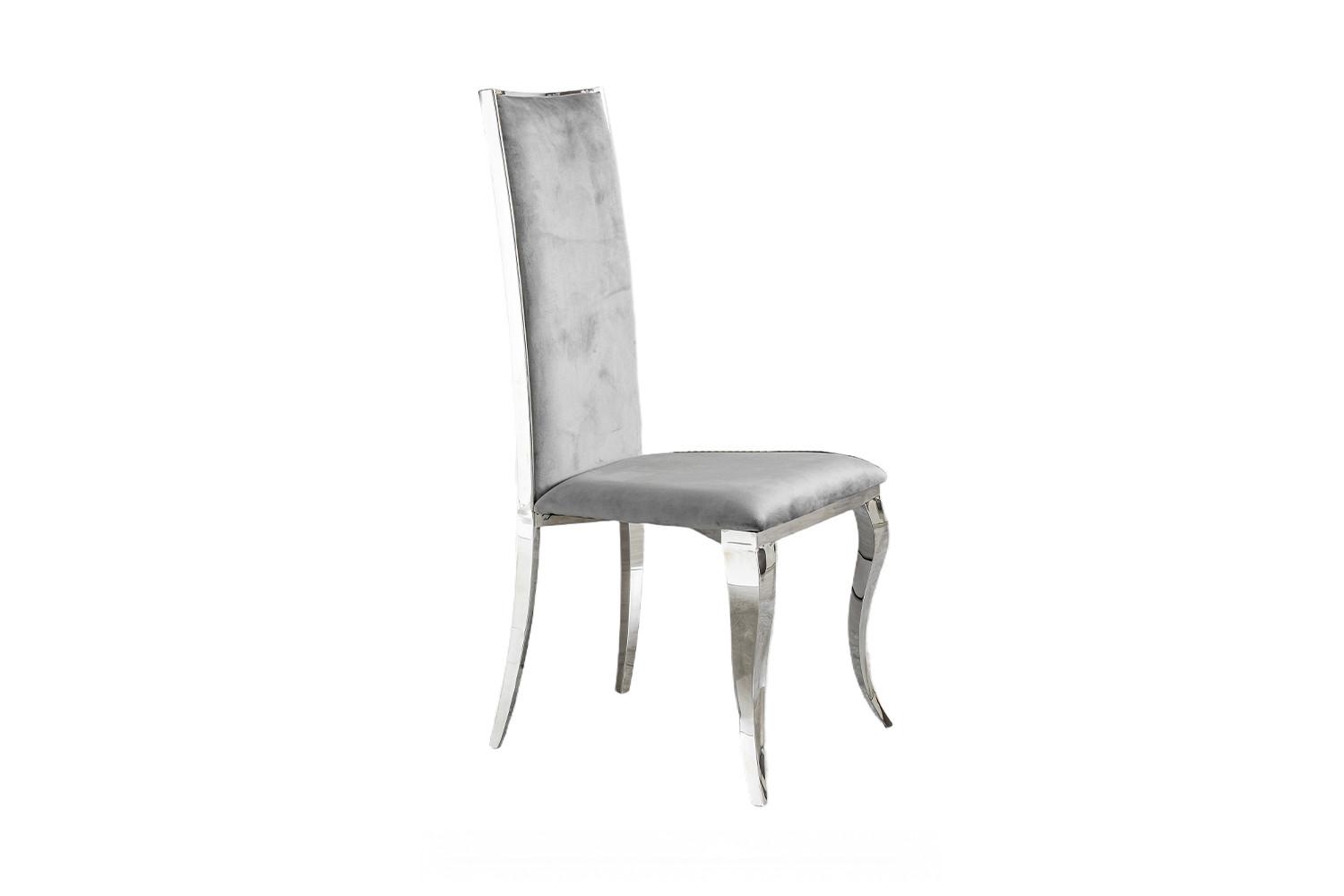 ESSZIMMERSTUHL MORA Grau Velvet (1er-Set) - Grau, Textil (48/109/57cm) - KAWOLA
