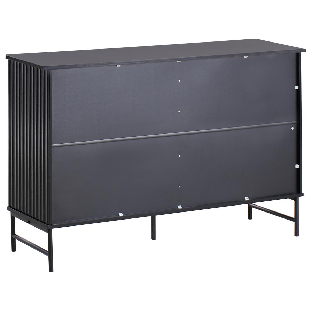 KOMMODE mit 6 Schubladen Schwarz Glastonbury - Schwarz, Holzwerkstoff (120/80/40cm) - Beliani