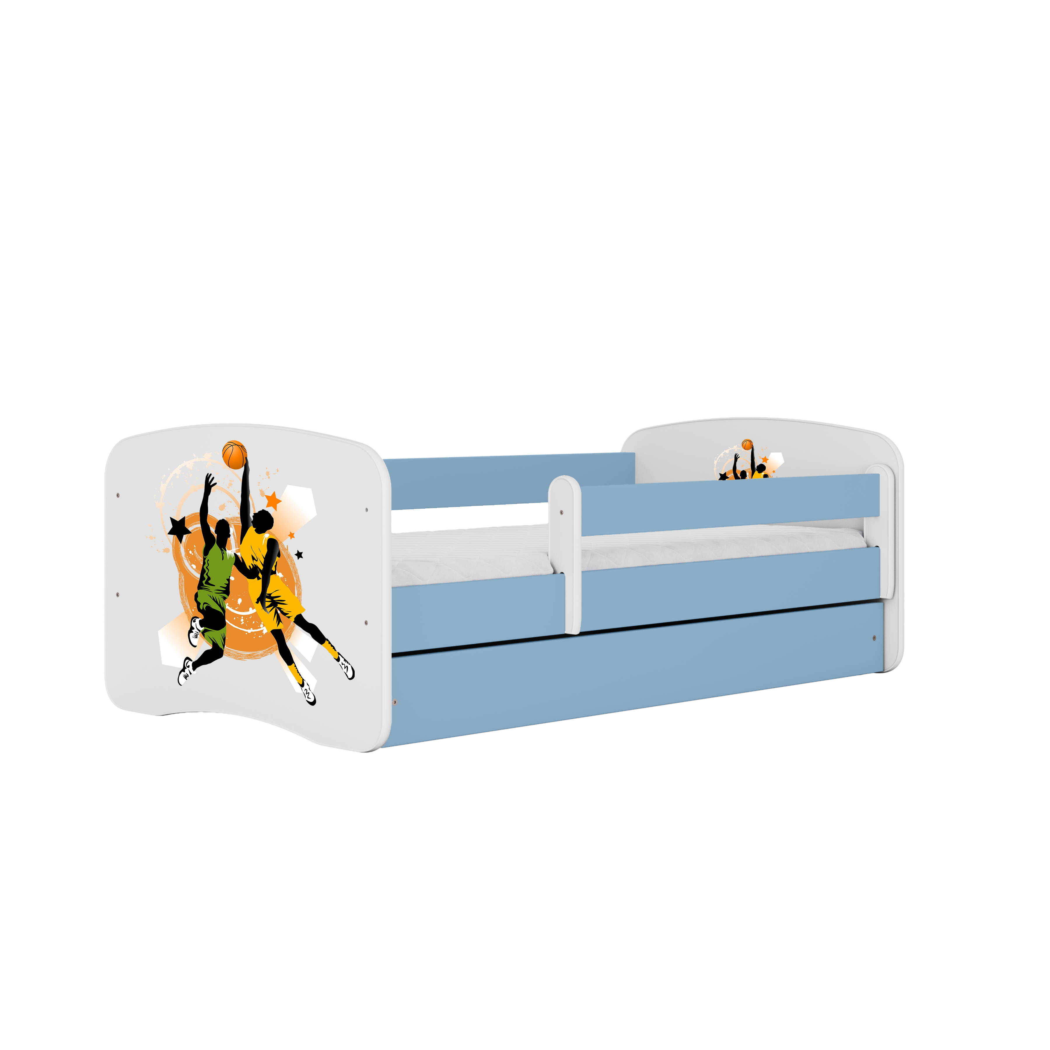 KINDERBETT Basketball mit Schublade und Matratze 160/80 - Blau, Holzwerkstoff (80/160cm) - RAUMHIRSCH FURNITURE