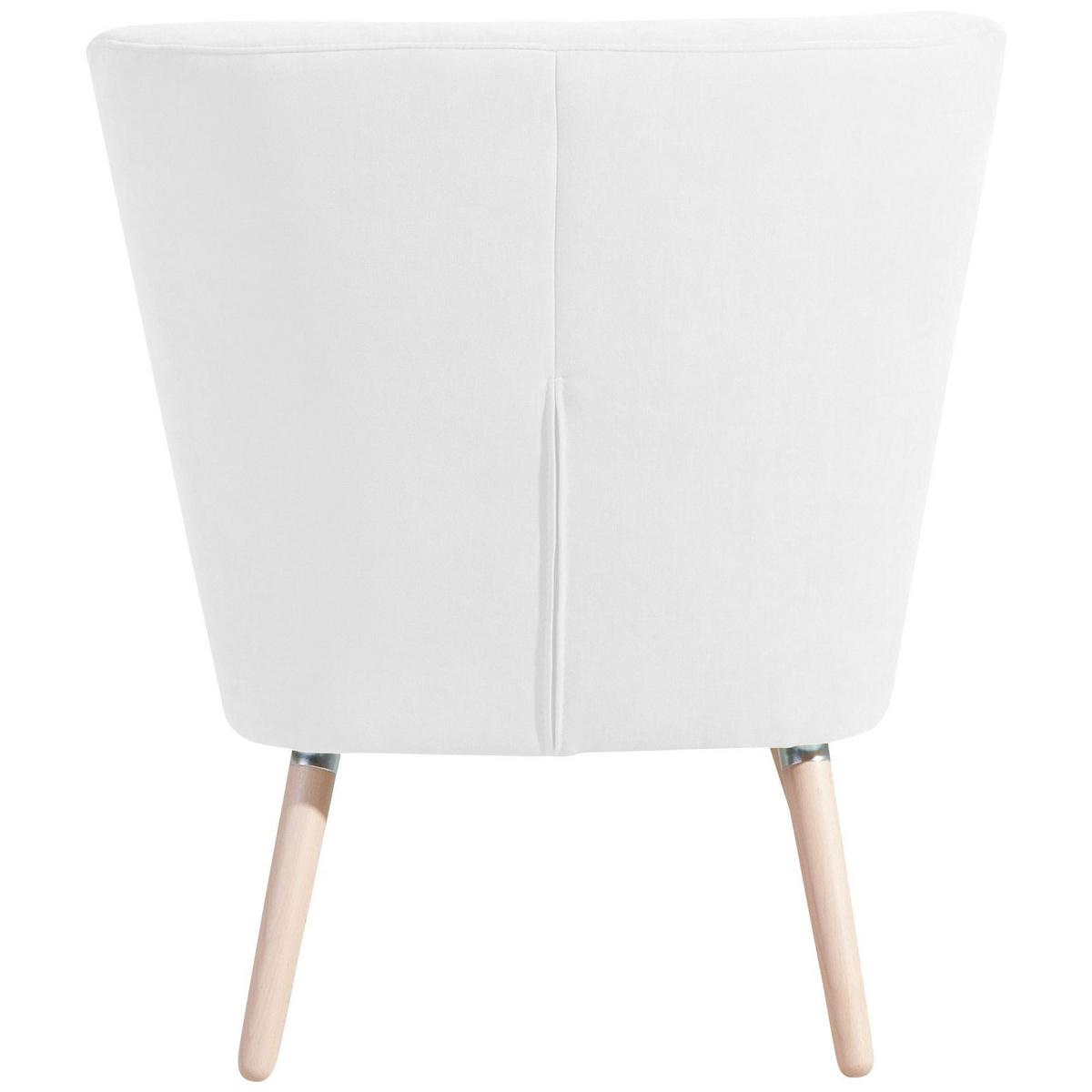 SESSEL Kassi Bezug Veloursstoff Buche natur / creme - Weiß, Kunststoff (69/80/68cm) - 58aufmkessel