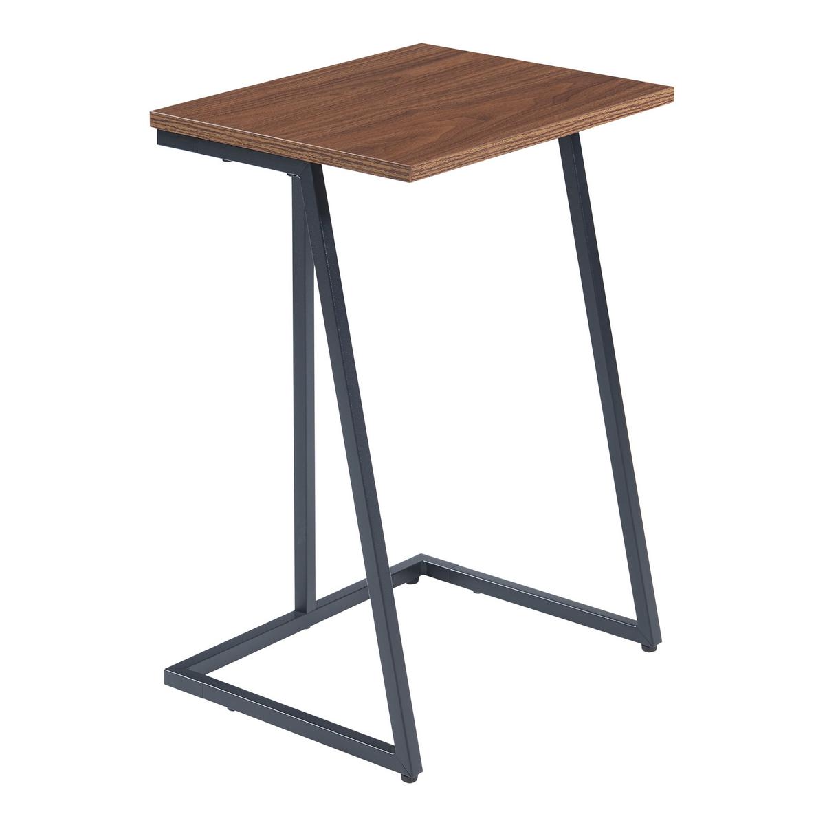 SATZTISCH-SET 2 TLG. Salem - Walnussfarben/Schwarz, Holzwerkstoff/Metall (40/30/56cm) - [en.casa]
