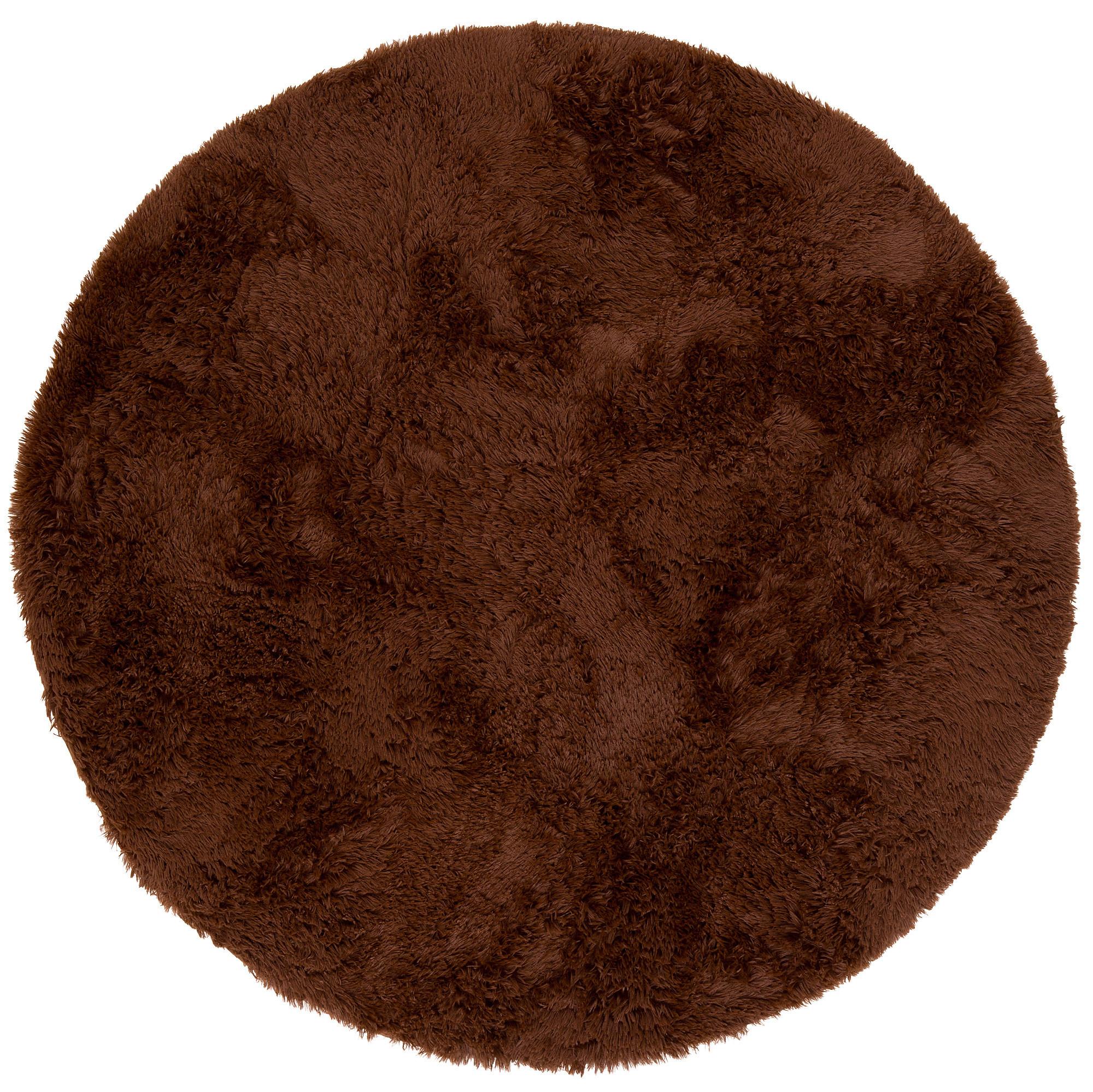 HOCHFLOR SHAGGY TEPPICH FLUFFY RUND - Dunkelbraun, Textil (120/120cm) - Pergamon