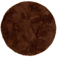 HOCHFLOR SHAGGY TEPPICH FLUFFY RUND - Dunkelbraun, Textil (160/160cm) - Pergamon