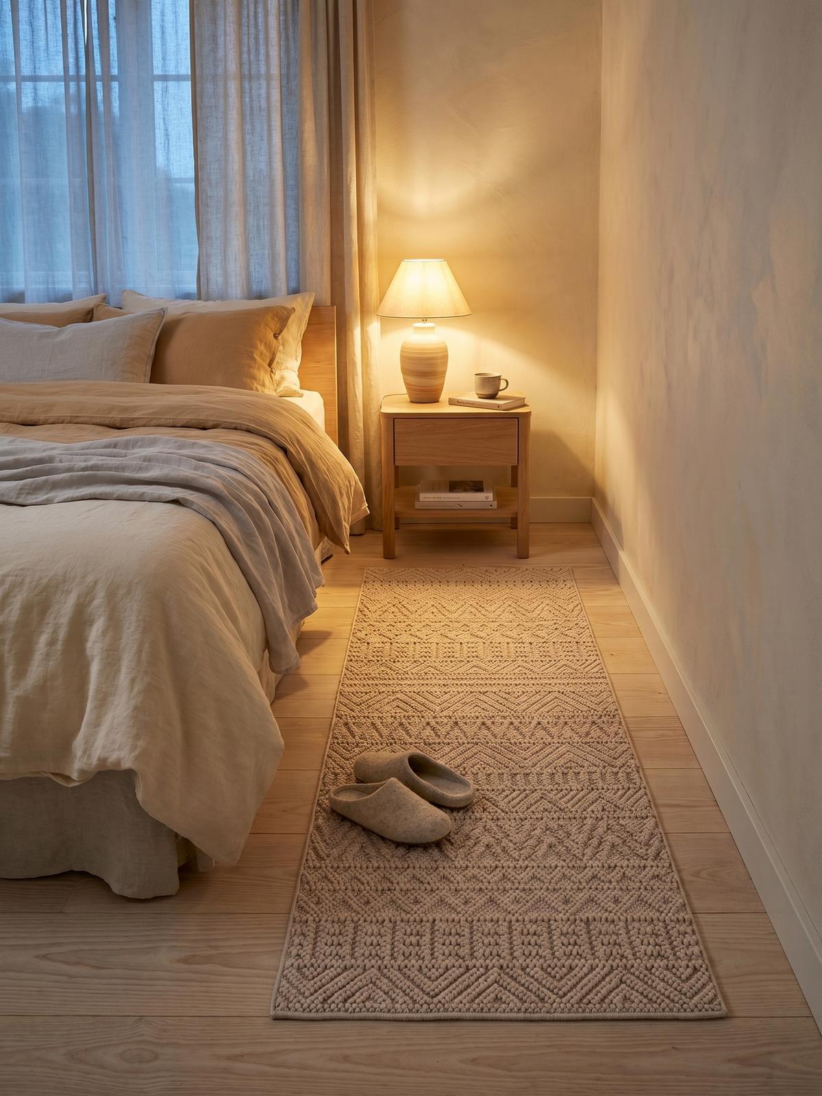 TEPPICH Flachgewebe LANGAU in Beige, mit Ethno-Streifen, 80 x 250 cm - Beige, Textil (80/250cm) - KADIMA DESIGN