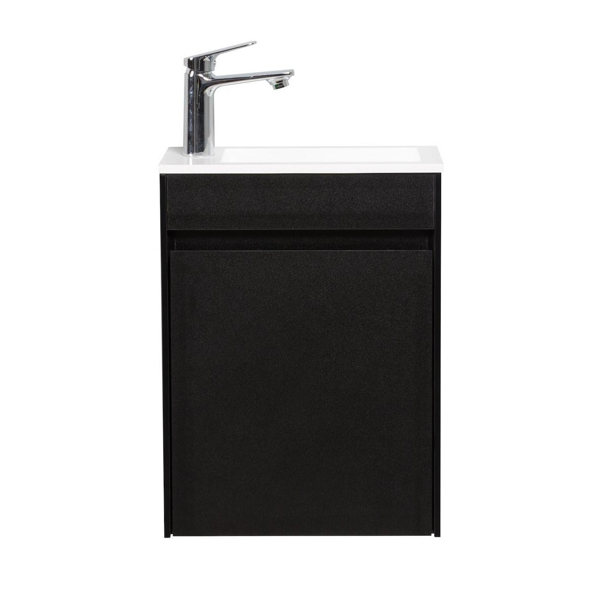 GÄSTE-WC-MÖBELSET Sinta 2 Teile Schwarz Holz - 40 x 22 x 54 cm - Schwarz, Holz (40/54/22cm) - Badplaats