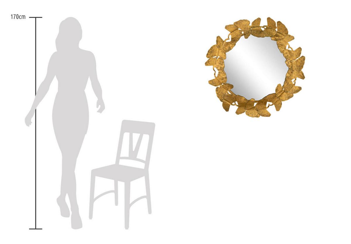 WANDSPIEGEL Gold 80/80 cm - Goldfarben, Metall (10.5/80/5cm) - KUNSTLOFT